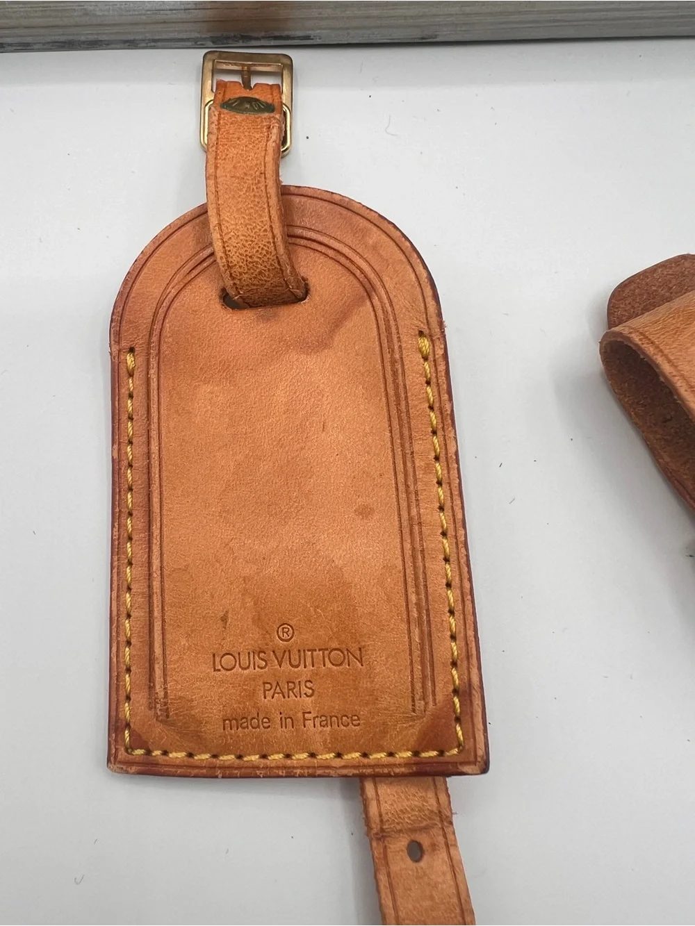 Louis Vuitton Vachetta Luggage Tag and Poignett (Handle Strap)